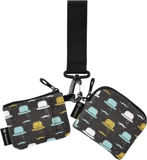 2PCS Coin Purse Wristlet Wallets Keychain Wallet Zip Around Portable Wallet with Detachable Dual Pouch Hats