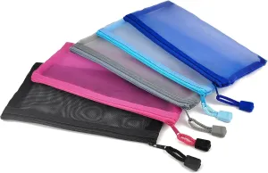 5 Pieces Zipper Mesh Bags, a Bag with a Zipper Cosmetic Organizer Pouch for Daily or Travel to Keep Small Items, Colorful Multiple Sizes (5, Muiltcolor, M5pcs 7.87" x 4" )
