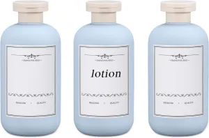 6.8oz Travel Bottles for Toiletries, Empty Plastic Squeeze Bottles with Flip Cap, Lotion Container for Toiletries Travel Size Shampoo and Conditioner (3 pack, bule)