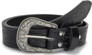 Adjustable Vintage Western-Belts for Women Men Engraved Buckle-Belts Cowboy-Cowgirl-Belt (Waist for 29"-39")