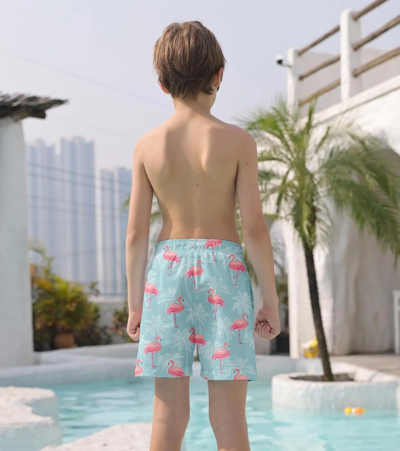 Ahegao Boys Swim Trunks with Compression Liner Big Kids Bathing Suit Quick Dry Board Shorts for 6-20 Years