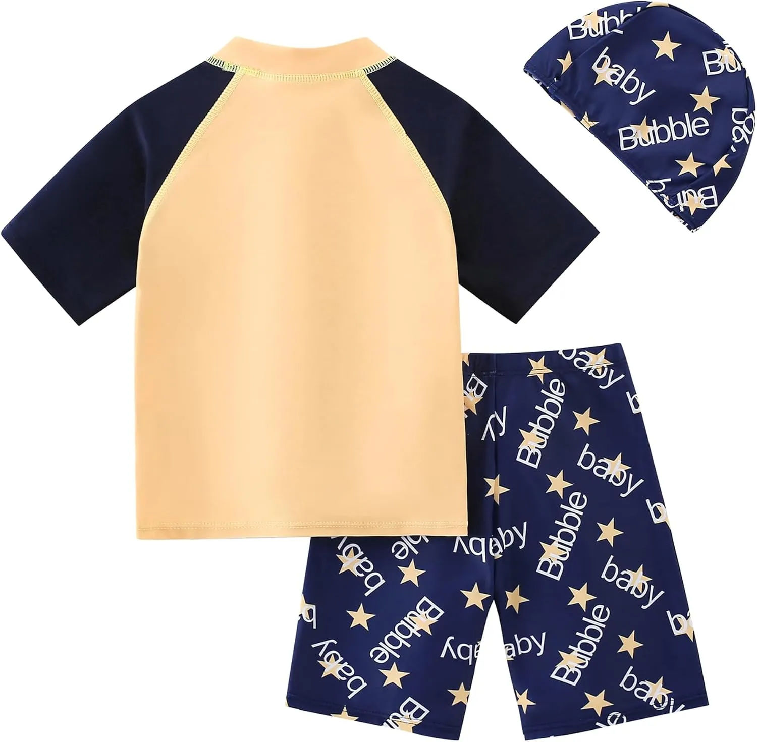AIWUHE Toddler Boys Swimsuit Set Two Piece Shark Bathing Suit Boys' Swimwear Trunk and Rashguard Set 2-7Y
