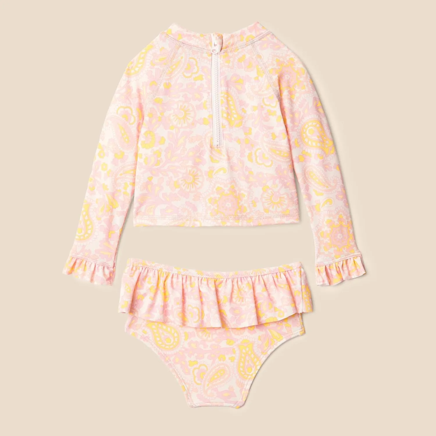 Amazon Essentials x Sofia Grainge Toddlers and Baby Girls' 2-Piece Long Sleeve Rashguard Set