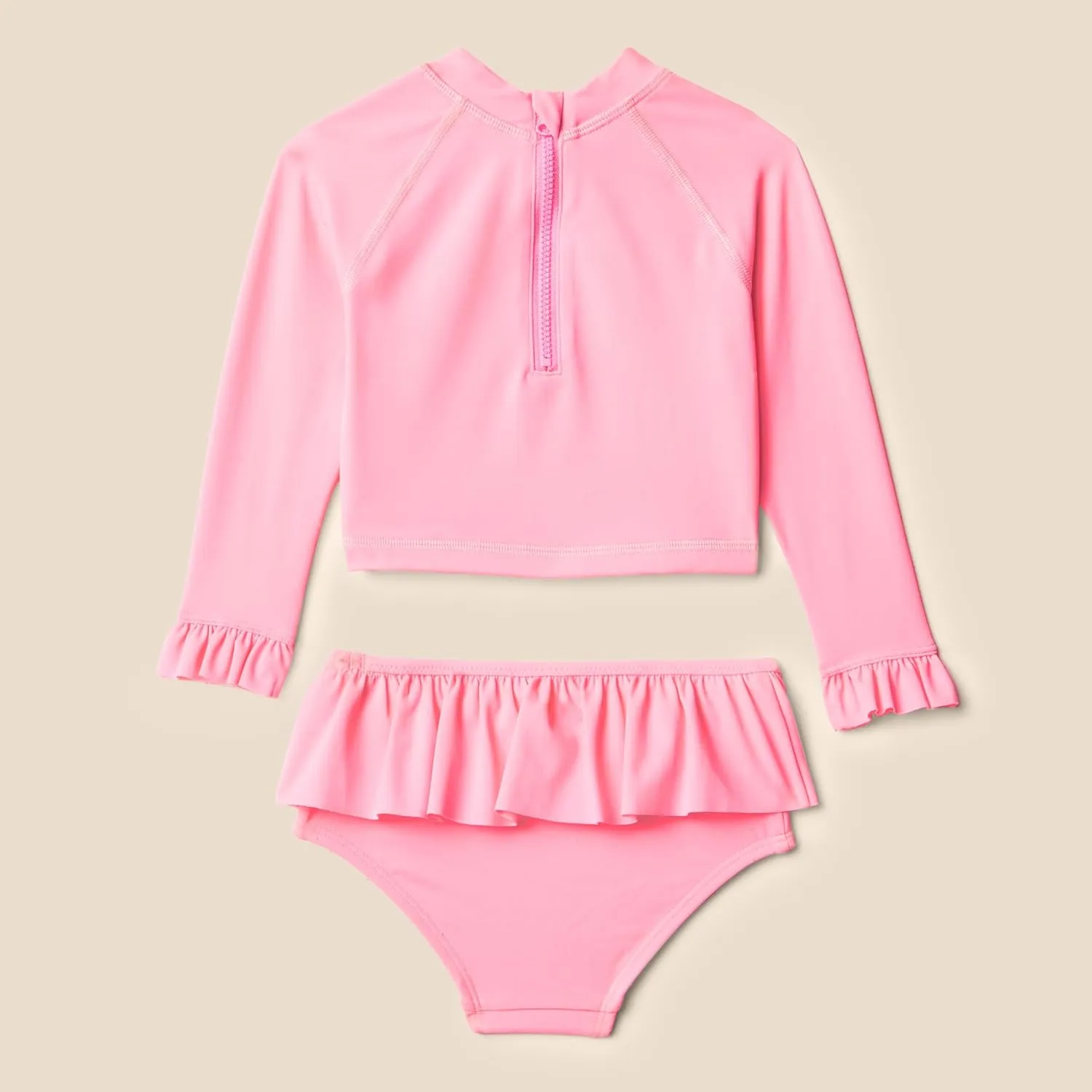 Amazon Essentials x Sofia Grainge Toddlers and Baby Girls' 2-Piece Long Sleeve Rashguard Set