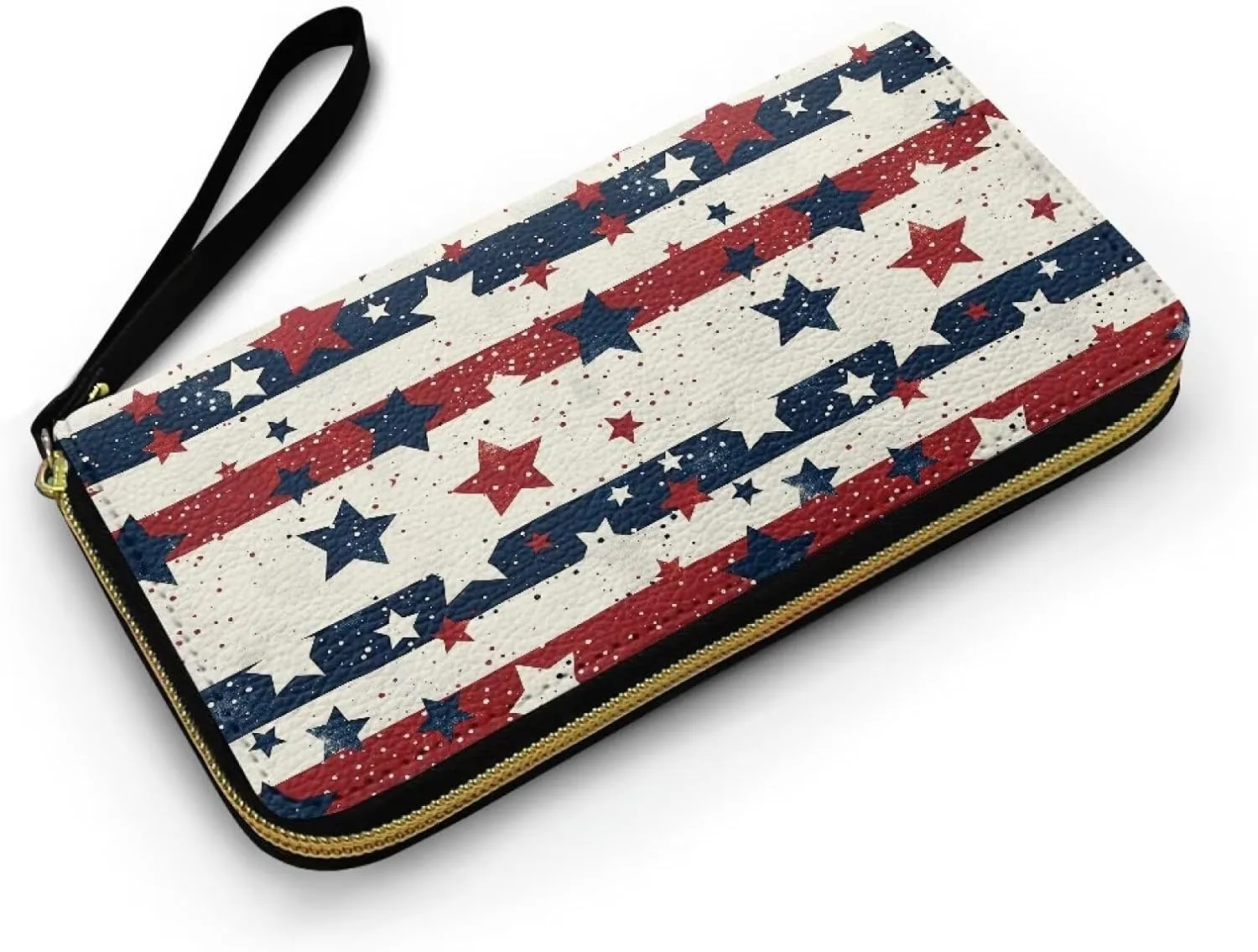 American Flag Wallets for Women PU Leather Purse for Lady Novelty Large Capacity Travel Money Clips Long Style