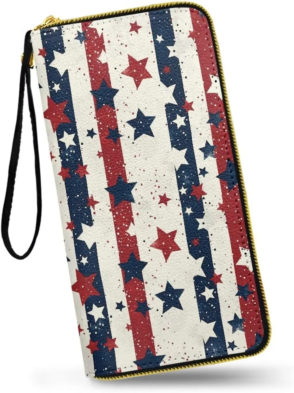 American Flag Wallets for Women PU Leather Purse for Lady Novelty Large Capacity Travel Money Clips Long Style