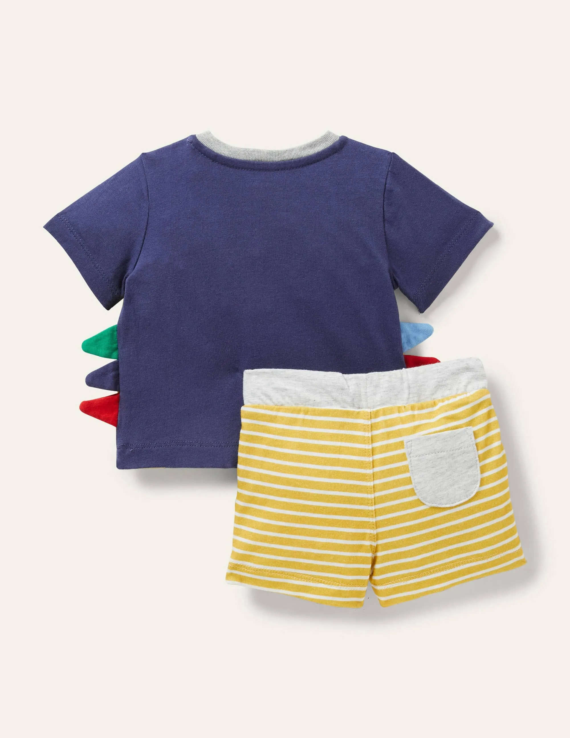 Appliqué T-shirt & Shorts Set-Starboard/Ivory Giraffe