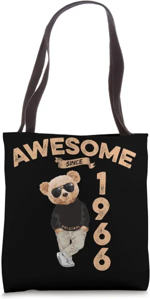 Awesome Since 1966 Cool Teddy Bear Birthday Cool Bear Tote Bag