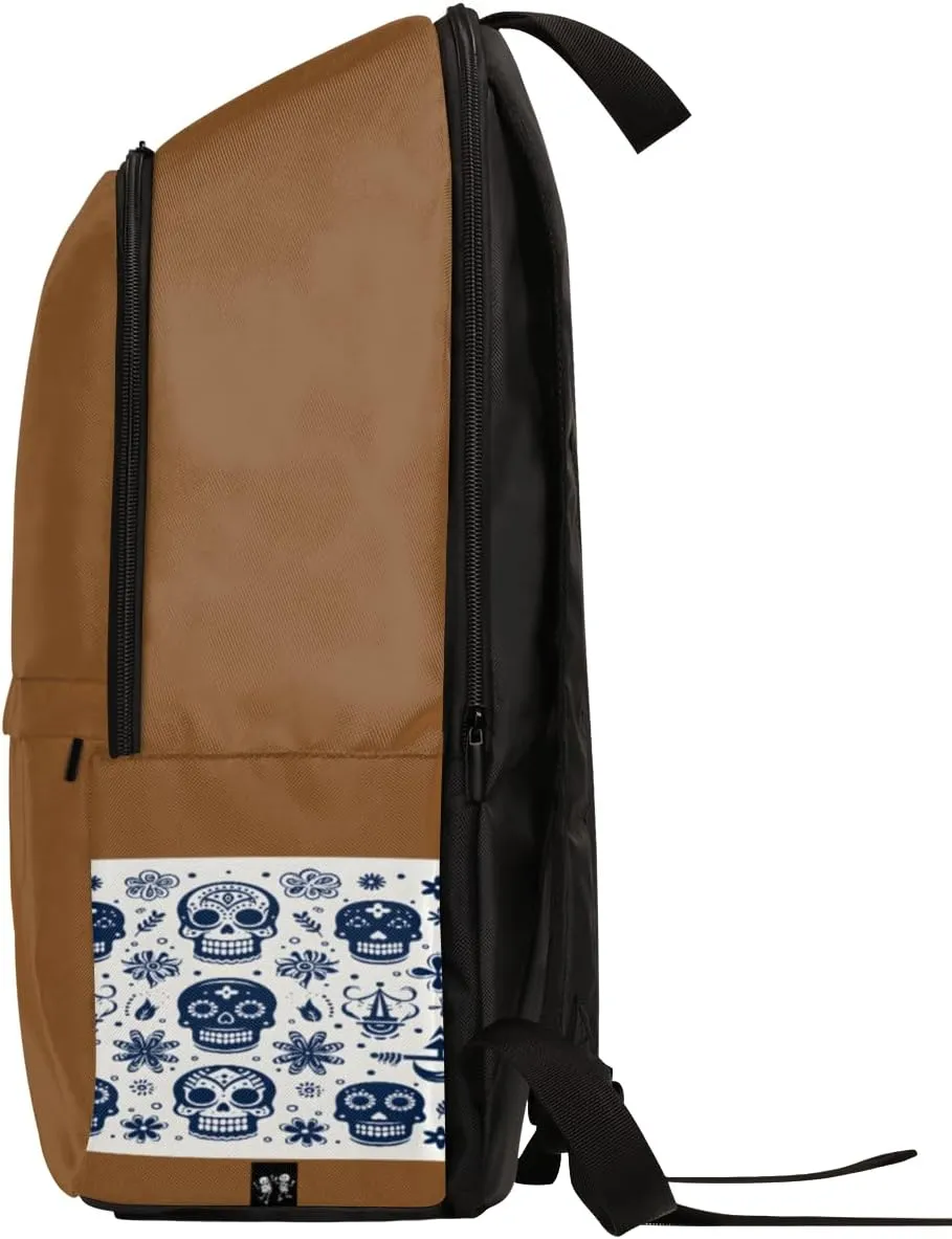 Backpack Casual Backpack for Men and Women Carry on Backpack Travel Backpack for Men Large Capacity Skull Backpacks Lightweight Laptop Backpack Premium Business Backpack Simple Daypack Backpacks,Brown
