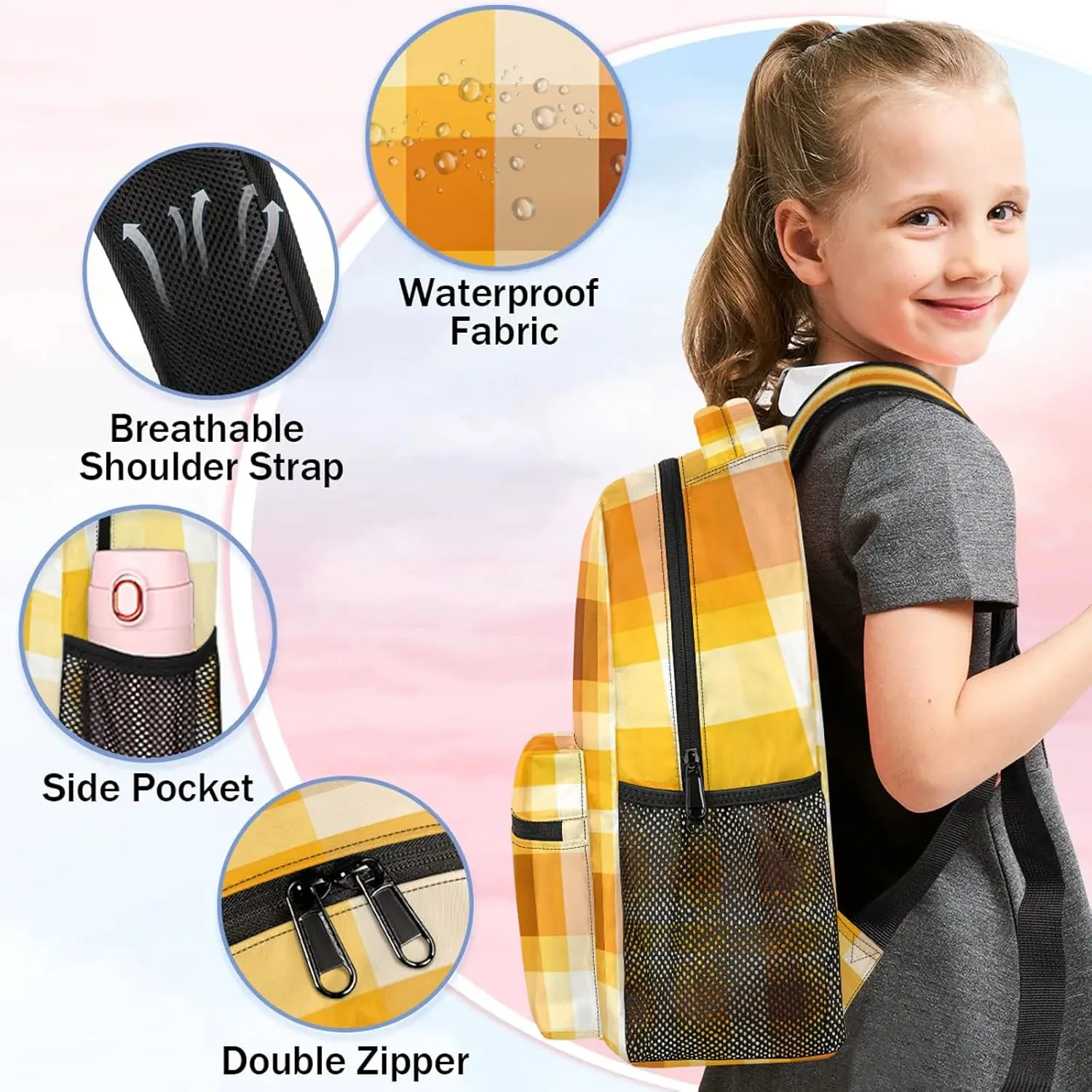 Backpack Dark Brown Stripe Book Bags Laptop Backpacks Lightweight Multipurpose Daypack for Men Women Travel Hiking