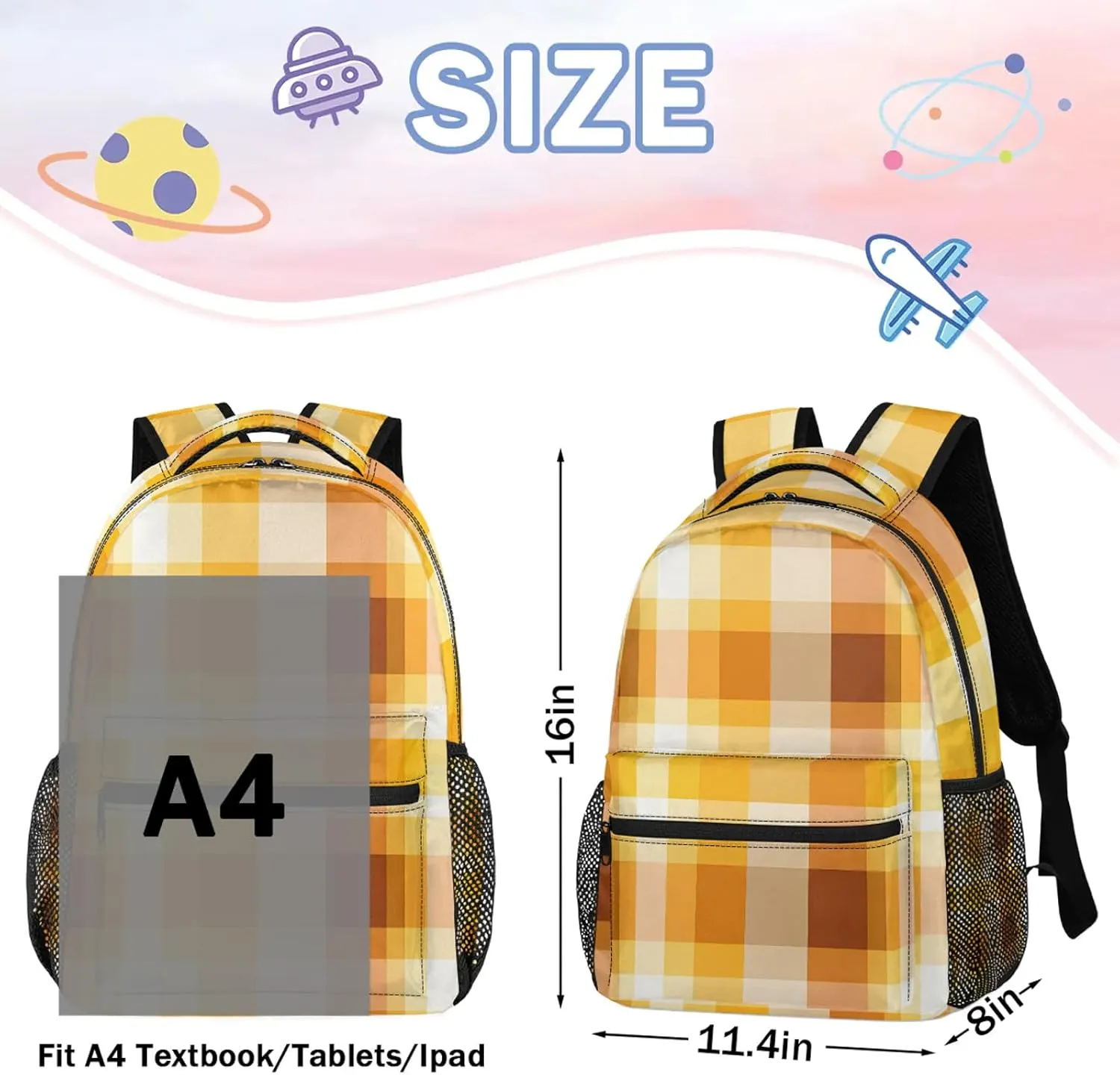 Backpack Dark Brown Stripe Book Bags Laptop Backpacks Lightweight Multipurpose Daypack for Men Women Travel Hiking
