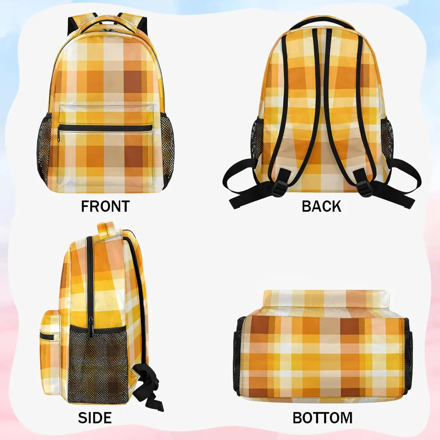 Backpack Dark Brown Stripe Book Bags Laptop Backpacks Lightweight Multipurpose Daypack for Men Women Travel Hiking