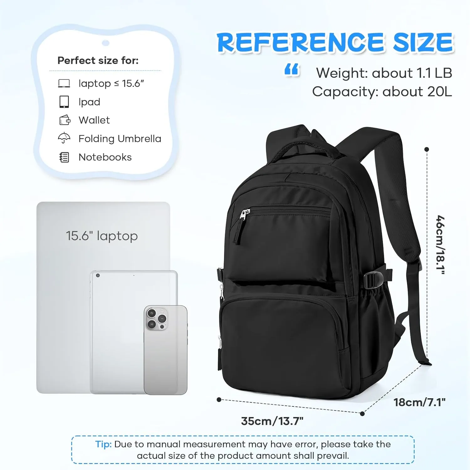 Black Backpack for Women School Backpack with Laptop Compartment Gym Bag for Men Travel Laptop Backpacks for College Students School Bag Bookbag College Backpacks for Women Men