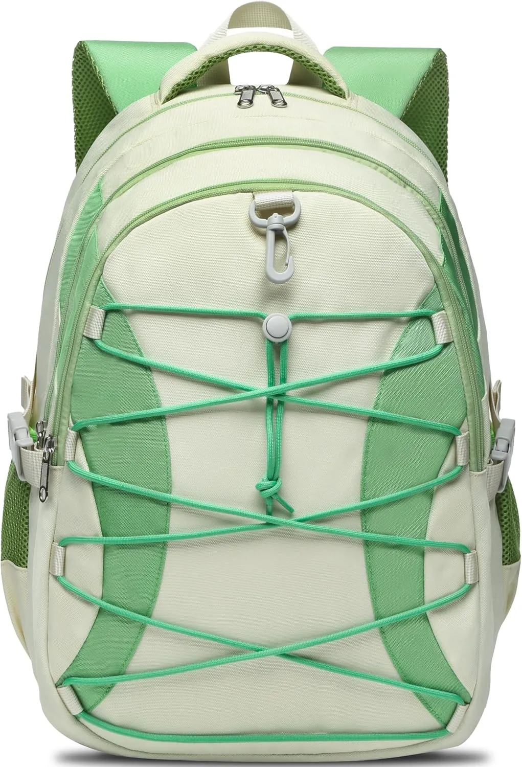 BLUEFAIRY Middle High School Backpack for Boys Girls Large Bookbag with Laptop Compartment Back to School Book Bags for Teens Teenagers Mochilas Escolares para Nios Nias (Cloud White/Green, Solid)