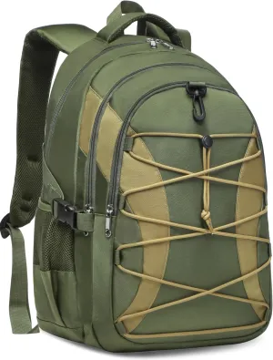 BLUEFAIRY Middle High School Backpack for Boys Girls Large Bookbag with Laptop Compartment Back to School Book Bags for Teens Teenagers Mochilas Escolares para Nios Nias (Olive Green/Khaki, Solid)