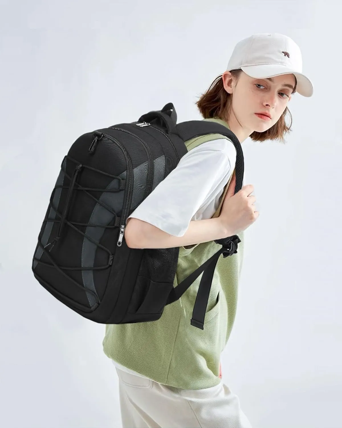 BLUEFAIRY Middle High School Backpack for Teen Boys Girls Large College Bookbag with Laptop Sleeve Back to School Book Bags Mochilas Escolares para Nios Nias Adolescentes (Black/Dark Gray, Solid)
