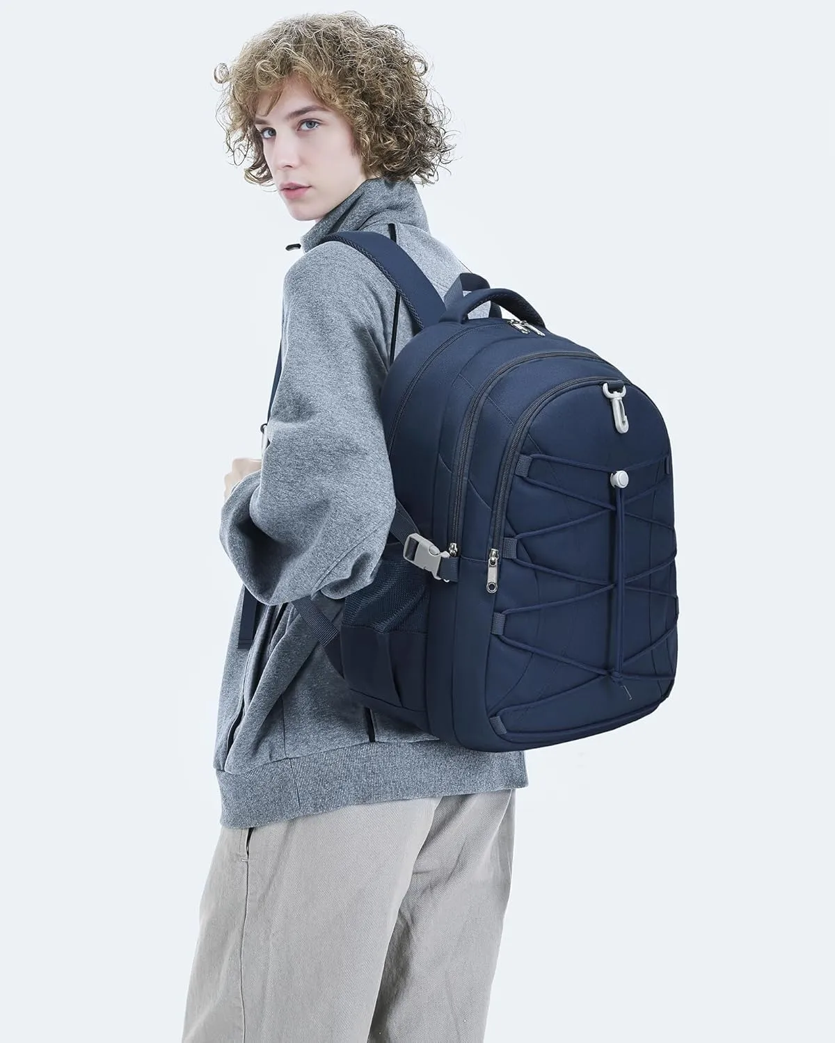 BLUEFAIRY Middle High School Backpack for Teen Boys Girls Large College Bookbag with Laptop Sleeve Back to School Book Bags Mochilas Escolares para Nios Nias Adolescentes (Dark Blue, Solid)