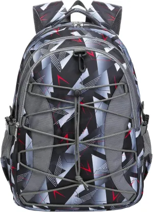BLUEFAIRY Middle High School Backpack for Teen Boys Girls Large College Bookbag with Laptop Sleeve Back to School Book Bags Mochilas Escolares para Nios Nias Adolescentes (Gray, Geometric)