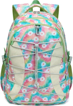 BLUEFAIRY Middle High School Backpack for Teen Boys Girls Large College Bookbag with Laptop Sleeve Back to School Book Bags Mochilas Escolares para Nios Nias Adolescentes (Green, Floral)
