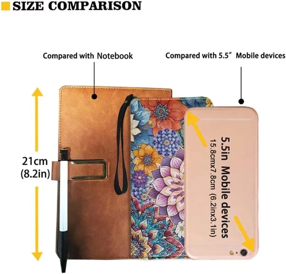 Bohemian Mandala Leather Wristlet Wallet for Women Portable Storage Bag Ethnic Style Fashion Travel Business Shopping Money Clips Handbag Purse