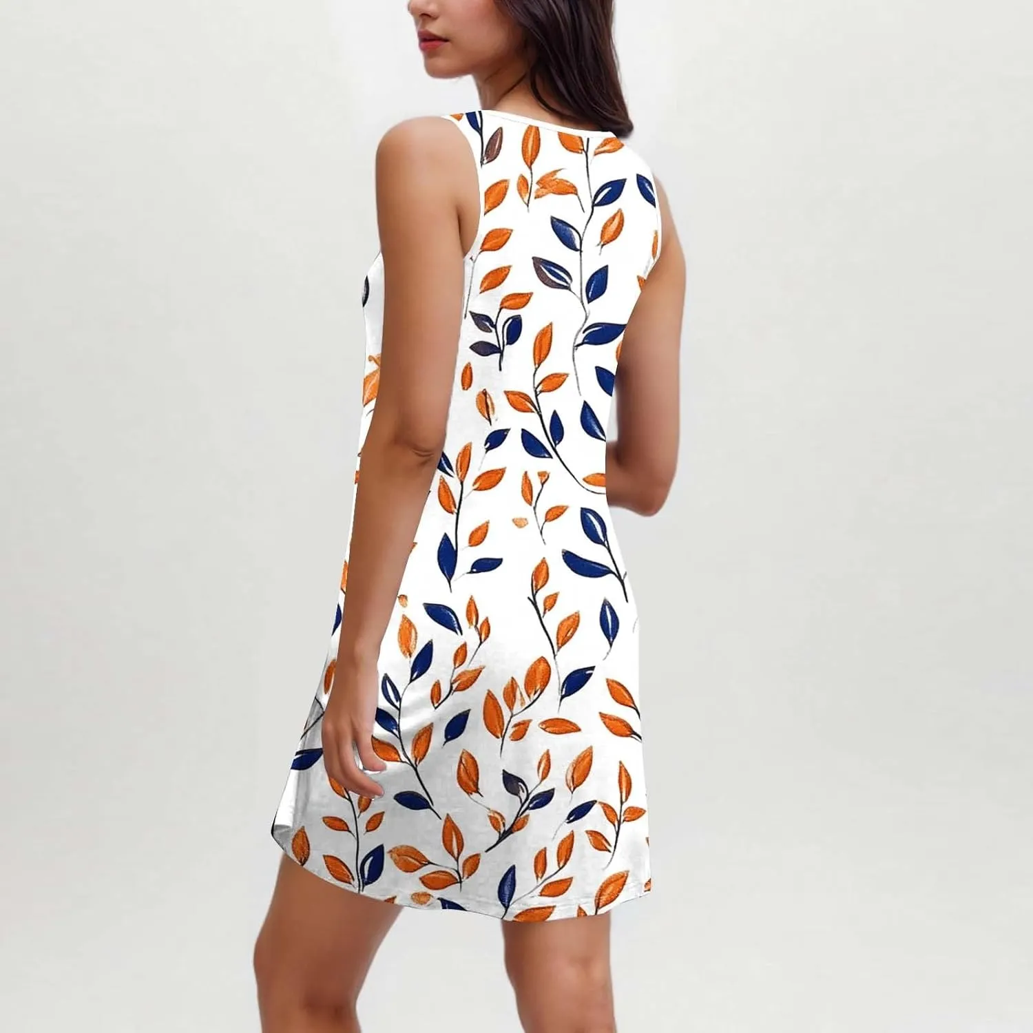 Boho Dresses for Women 2025 Summer Floral Cute Sundress Casual Sleeveless Tank Beach Mini Dress with Pocket