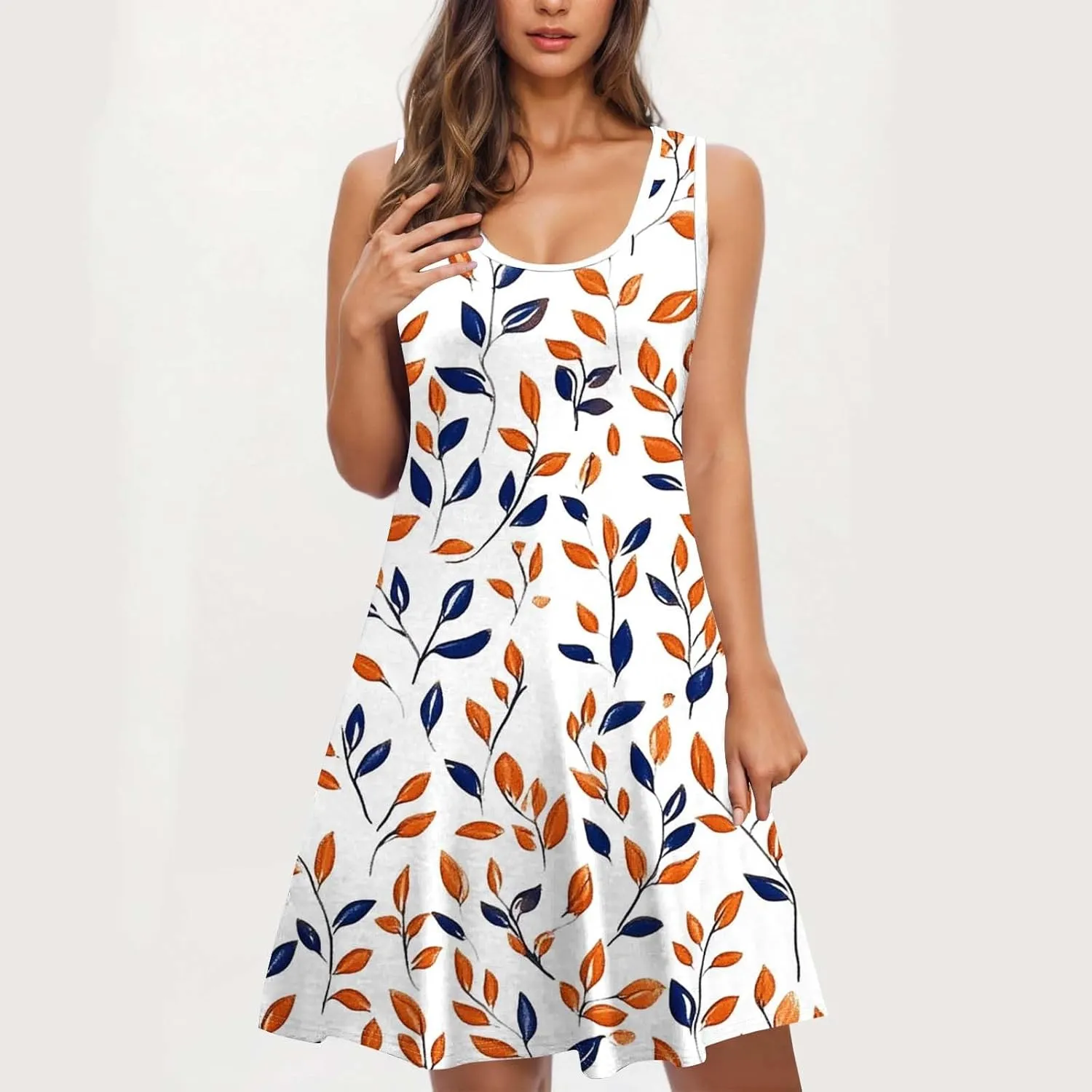 Boho Dresses for Women 2025 Summer Floral Cute Sundress Casual Sleeveless Tank Beach Mini Dress with Pocket