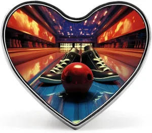 Bowling Shoes and Balls Brooch Pins Heart Shaped Badge Collar Pin for Bags Hats Jackets Decor