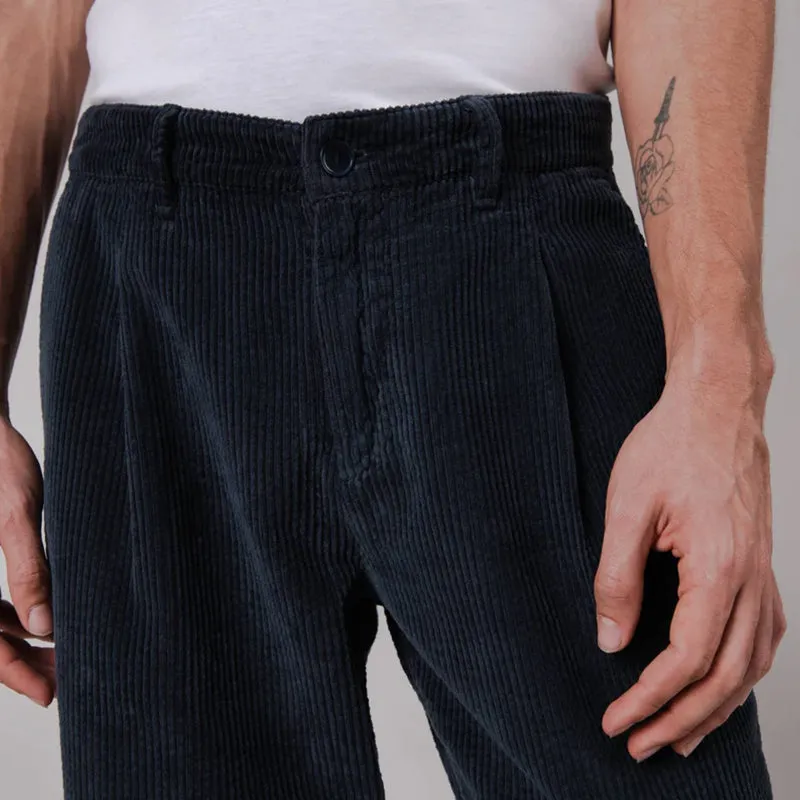 BRAVA CORDUROY PLEATED CHINO NAVY
