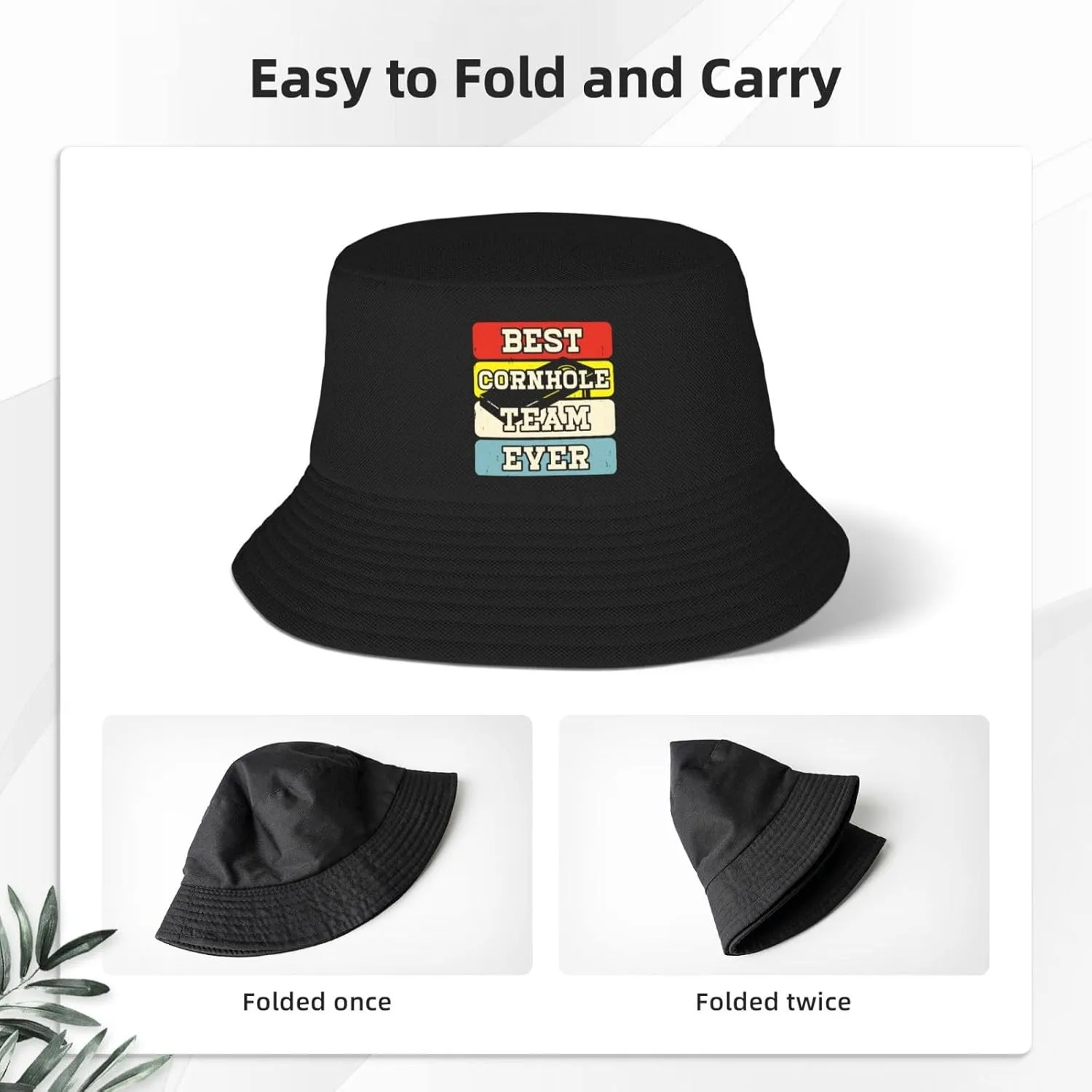 Bucket Hats Fashion Sun Cap Packable Outdoor Fisherman Hat for Women and Men Cornhole Champion 5 Bucket Hats