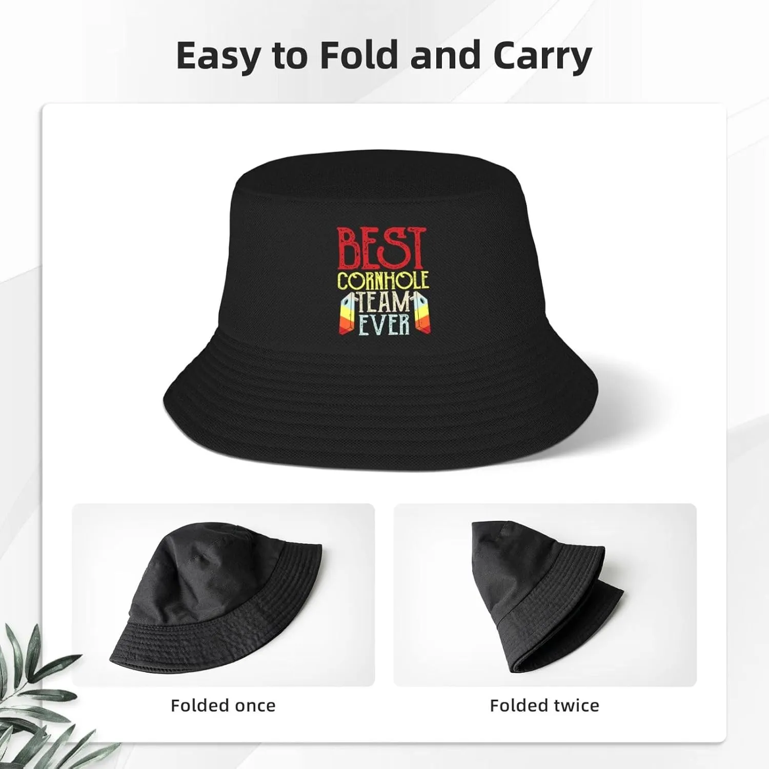 Bucket Hats Fashion Sun Cap Packable Outdoor Fisherman Hat for Women and Men Cornhole Champion 5 Bucket Hats