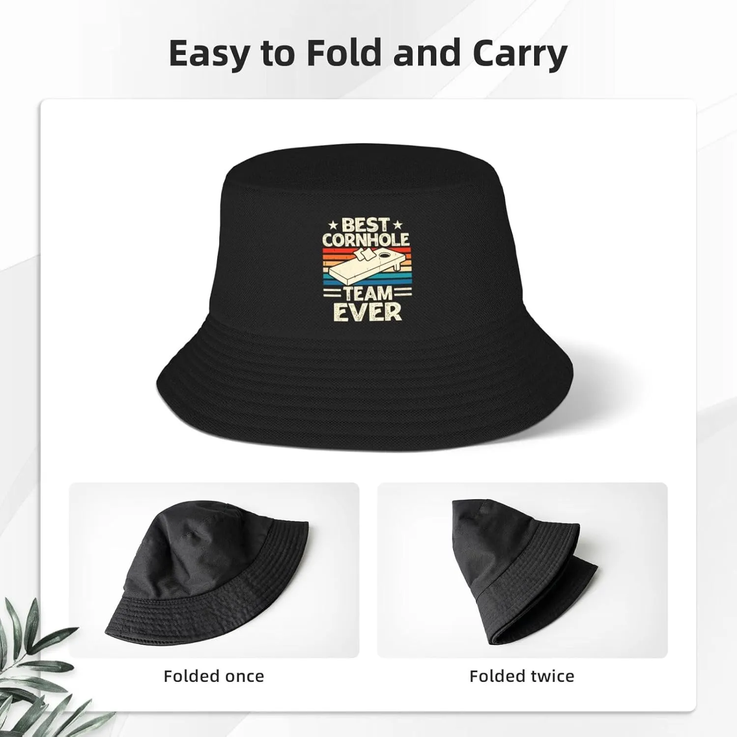 Bucket Hats Fashion Sun Cap Packable Outdoor Fisherman Hat for Women and Men Cornhole Champion 5 Bucket Hats