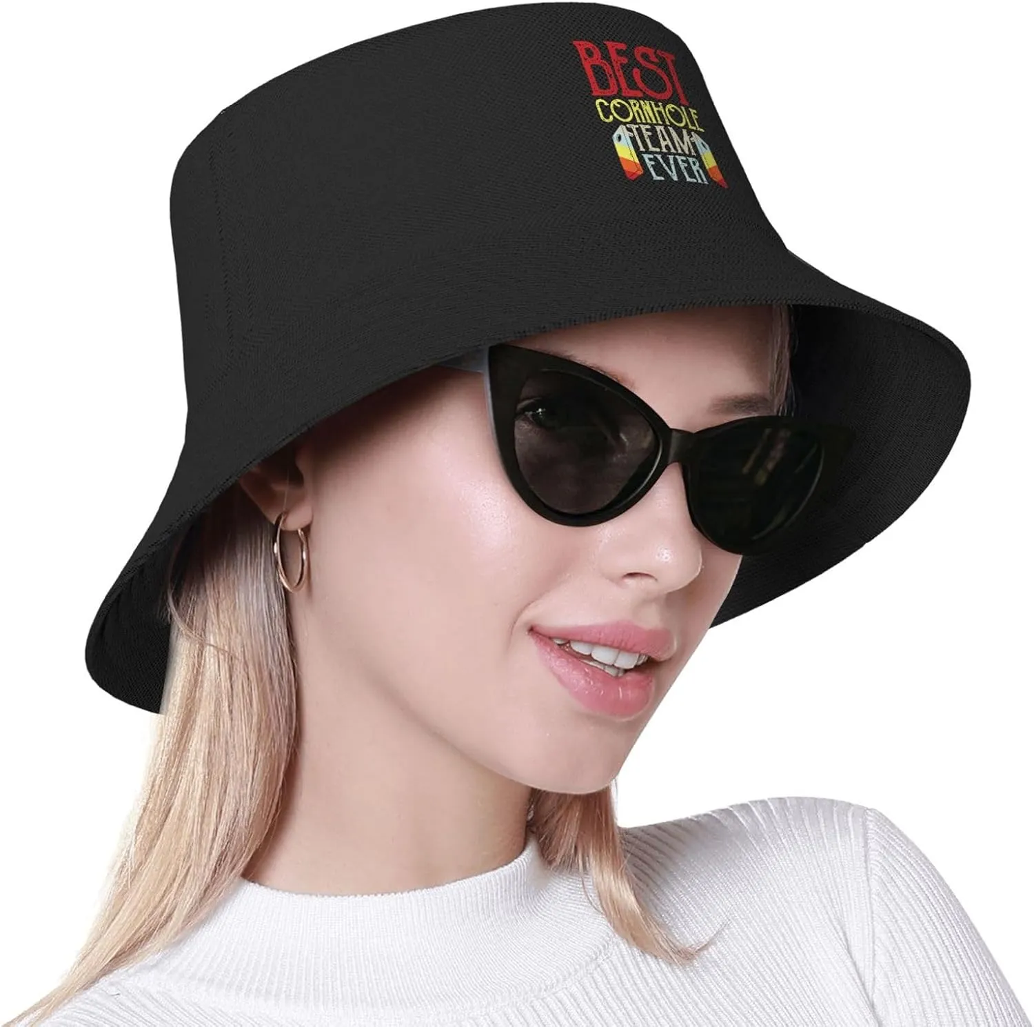 Bucket Hats Fashion Sun Cap Packable Outdoor Fisherman Hat for Women and Men Cornhole Champion 5 Bucket Hats