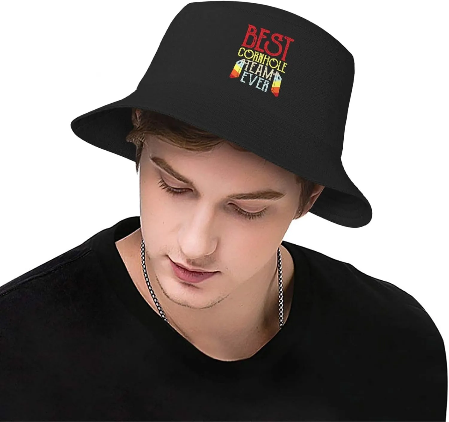 Bucket Hats Fashion Sun Cap Packable Outdoor Fisherman Hat for Women and Men Cornhole Champion 5 Bucket Hats