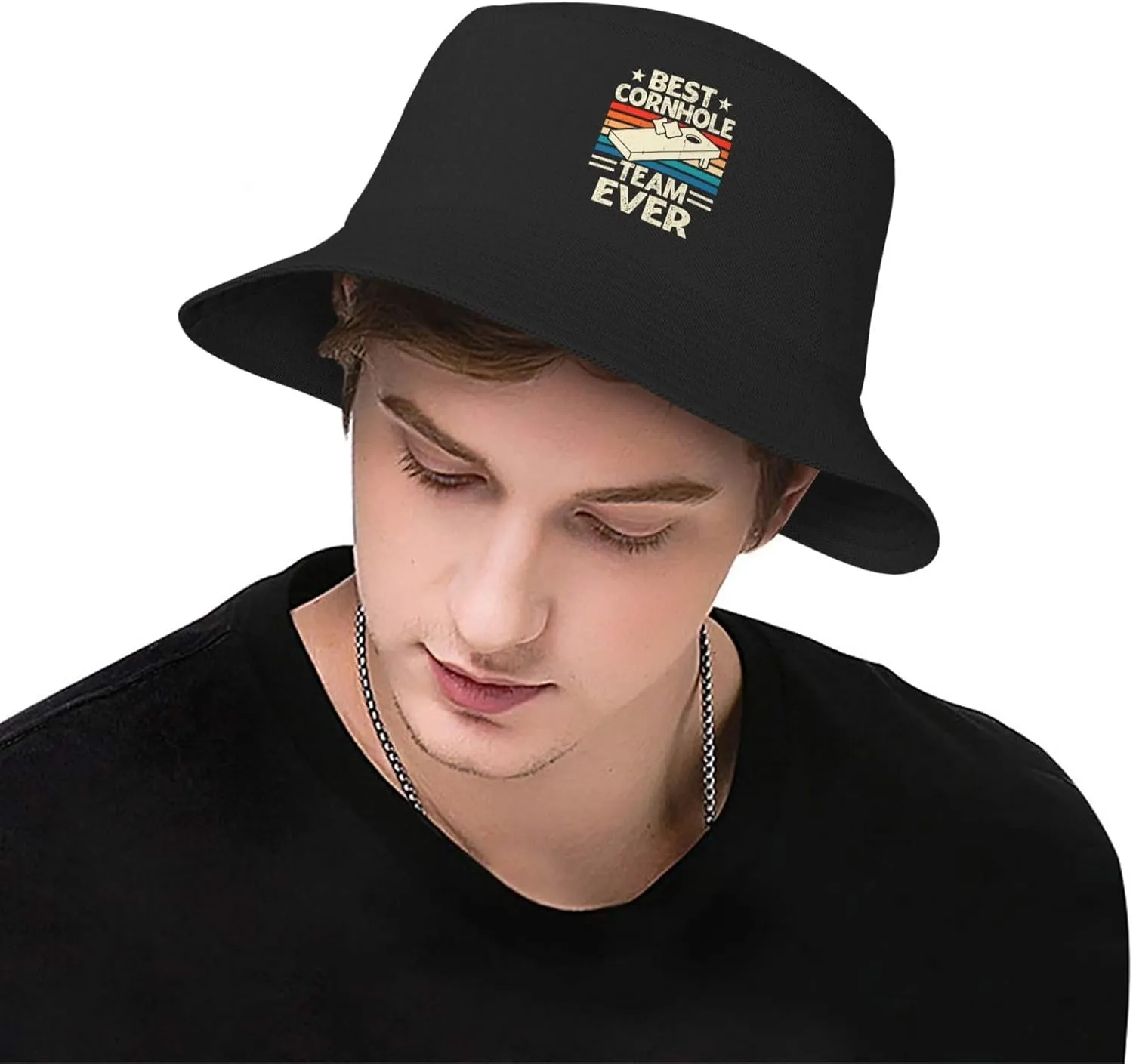 Bucket Hats Fashion Sun Cap Packable Outdoor Fisherman Hat for Women and Men Cornhole Champion 5 Bucket Hats