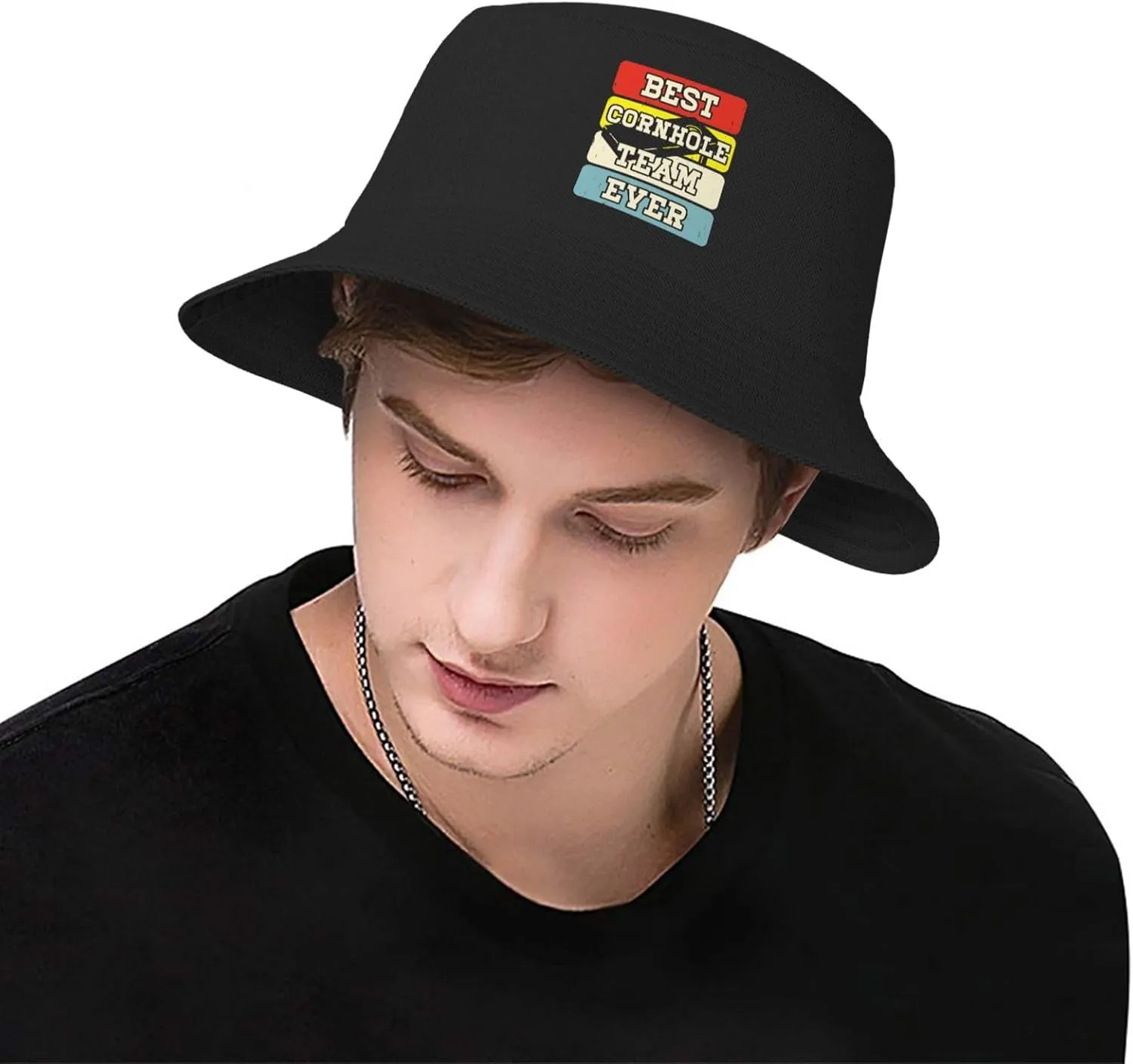 Bucket Hats Fashion Sun Cap Packable Outdoor Fisherman Hat for Women and Men Cornhole Champion 5 Bucket Hats