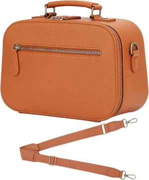 Camera Sling Bag, Waterproof PU Leather Crossbody Camere Bag for Photographers, Small Shockproof Case with Removable Dividers for DSLR/SLR/Mirrorless, 4L Brown