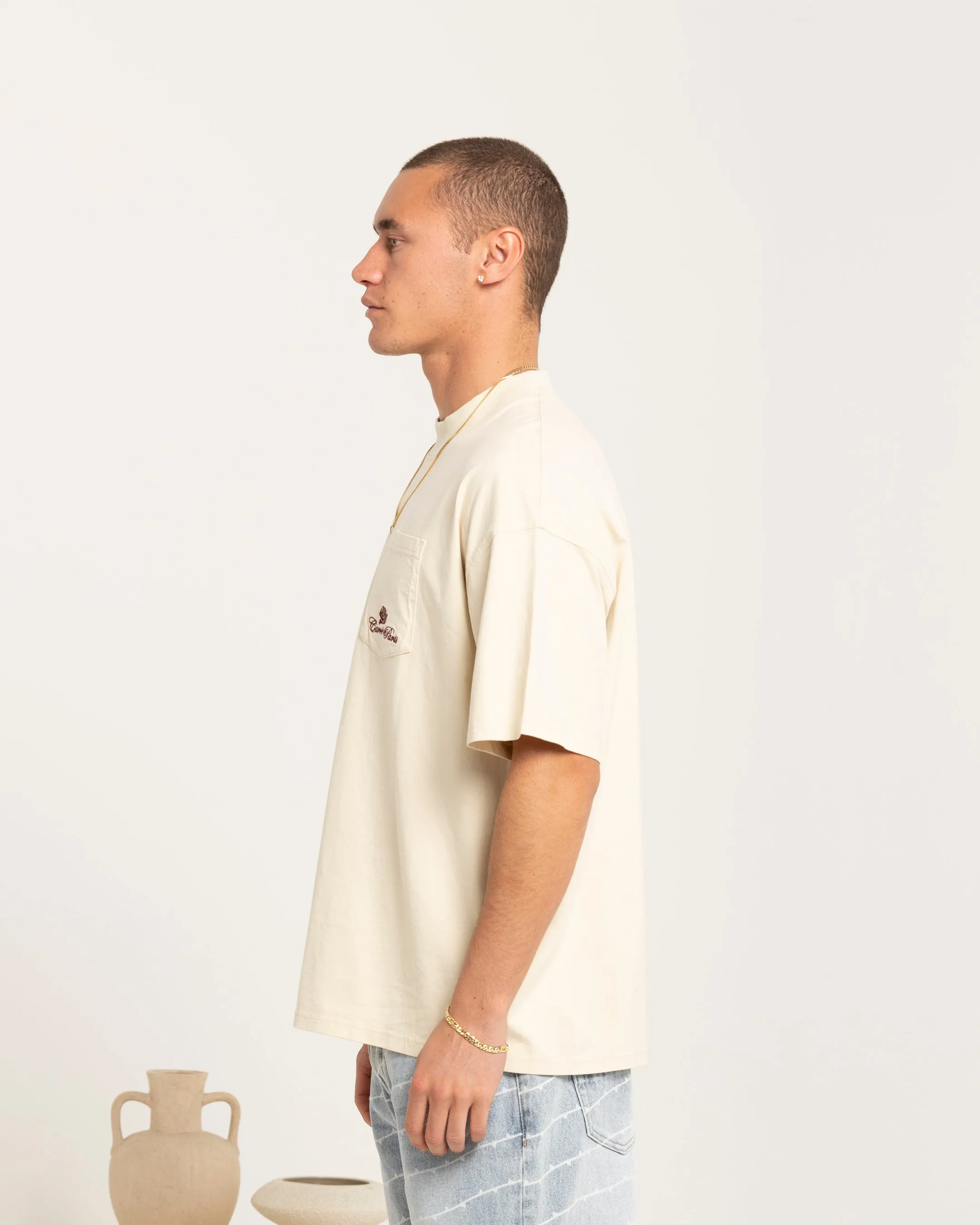 Carre Class Oversized Pocket T-Shirt Light Stone