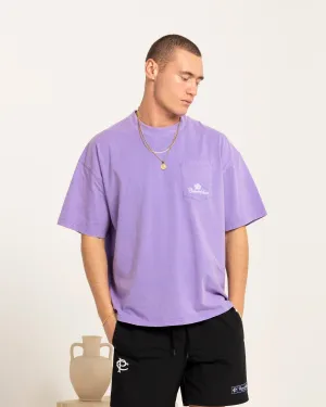 Carre Class Oversized Pocket T-Shirt Purple