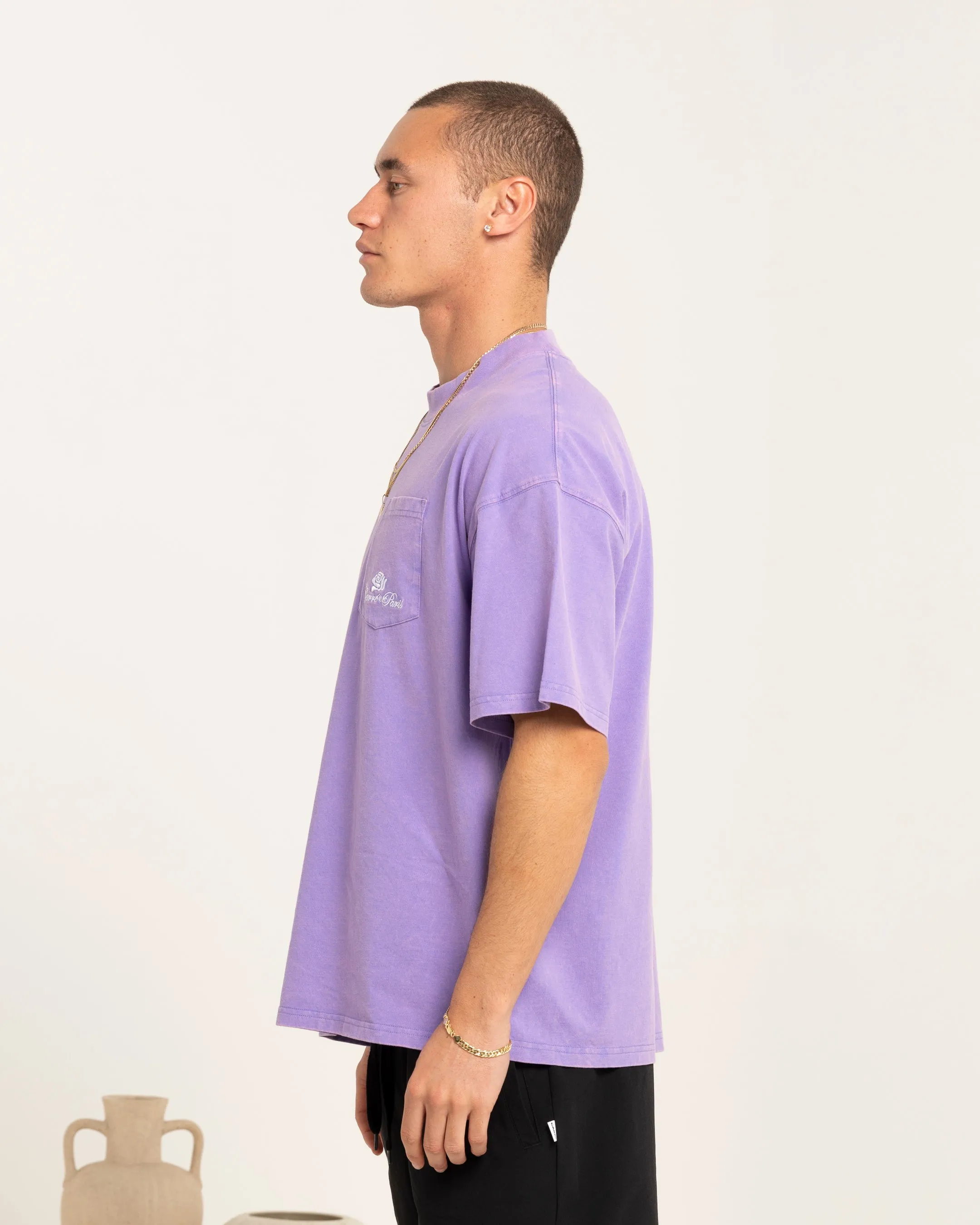 Carre Class Oversized Pocket T-Shirt Purple