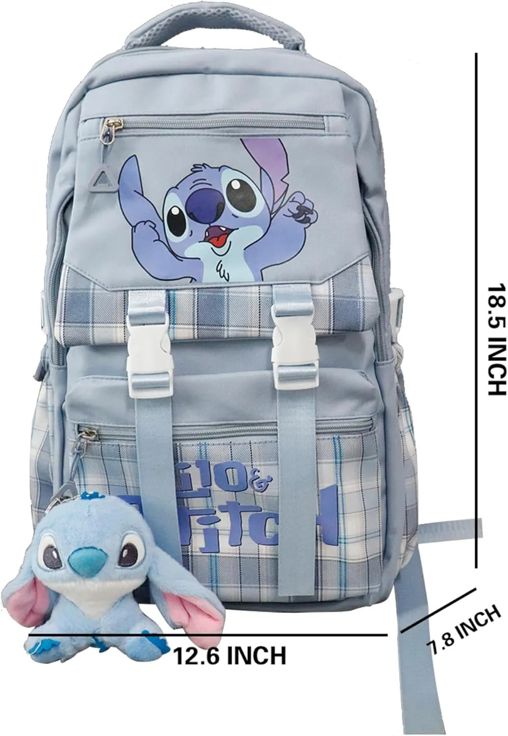 Cartoon Cute Backpack large capacity 18 Inch, With Plush Pendant Business Laptop Shoulders Backpack Travel Backpack, Srioal-2