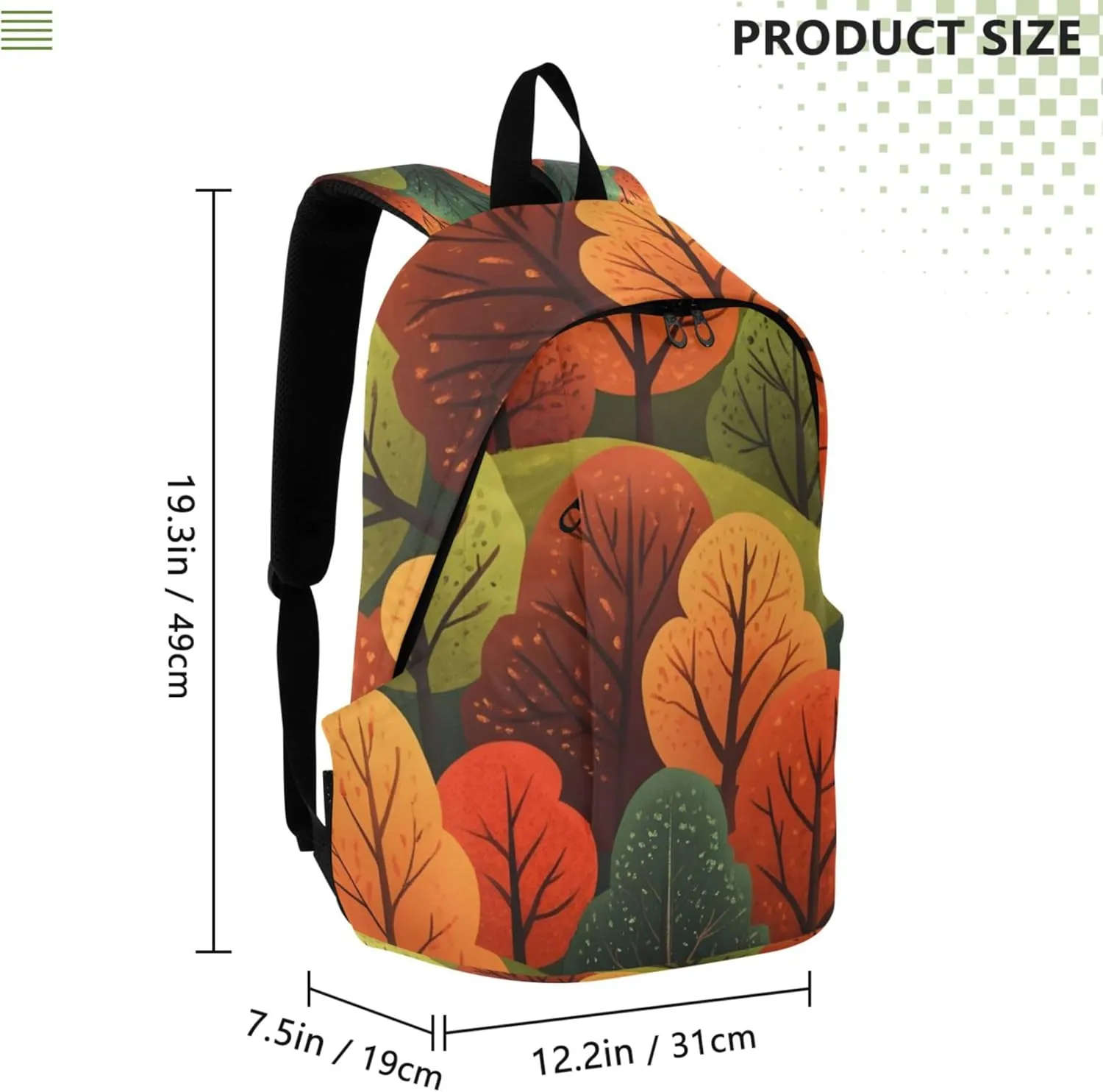 CHIFIGNO Colorful Autumn Forest Trees Womens Daypack Cute Backpacks Lightweight School Bookbag for Teen Girls