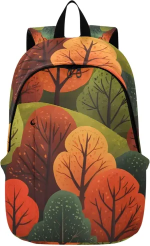 CHIFIGNO Colorful Autumn Forest Trees Womens Daypack Cute Backpacks Lightweight School Bookbag for Teen Girls