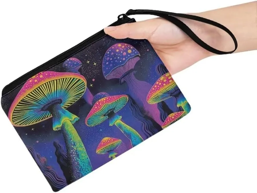 Color Mushroom Wallet Coin Bag for Women Small Makeup Pouch Fashion Travel Business Shopping Money Clips Handbag Purse