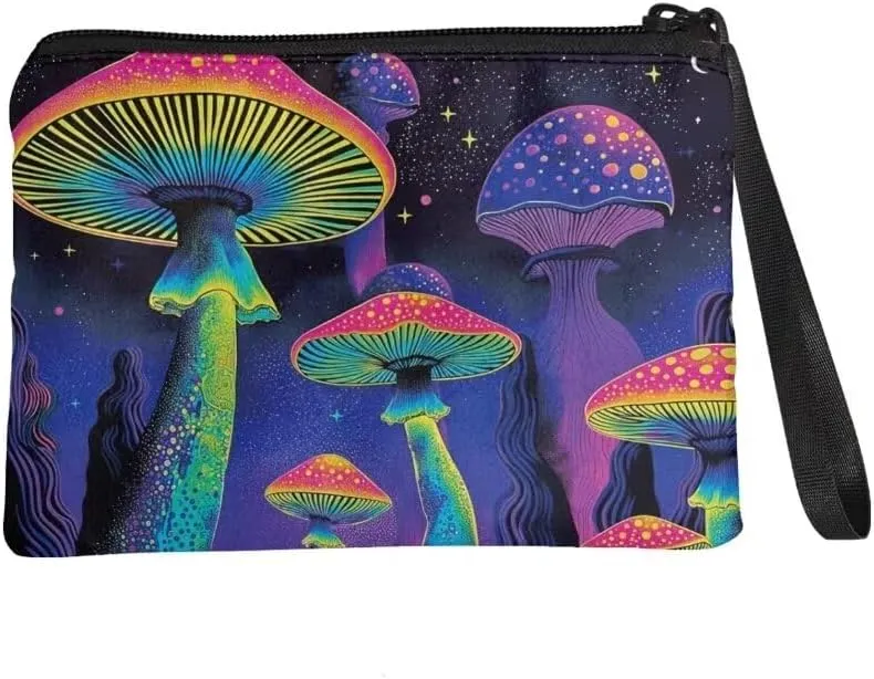 Color Mushroom Wallet Coin Bag for Women Small Makeup Pouch Fashion Travel Business Shopping Money Clips Handbag Purse