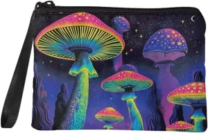 Color Mushroom Wallet Coin Bag for Women Small Makeup Pouch Fashion Travel Business Shopping Money Clips Handbag Purse