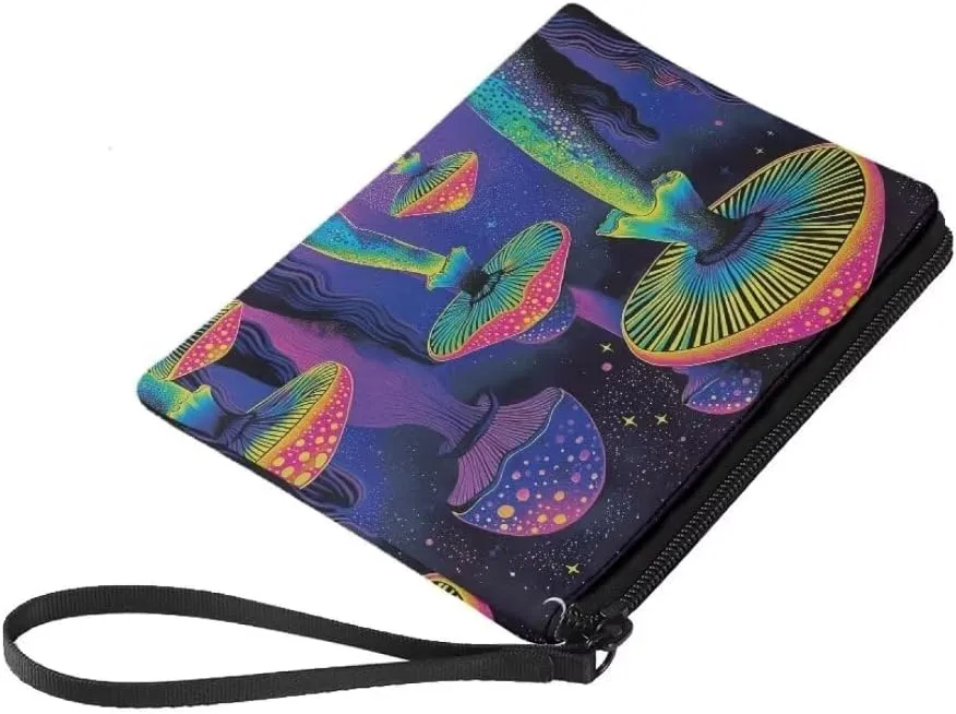 Color Mushroom Wallet Coin Bag for Women Small Makeup Pouch Fashion Travel Business Shopping Money Clips Handbag Purse