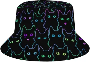 Colorful Owl Head Bucket Hat for Men Women Packable Fisherman Hat Sun Cap Outdoor Travel Beach Caps