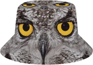 Colorful Owl Head Bucket Hat for Men Women Packable Fisherman Hat Sun Cap Outdoor Travel Beach Caps