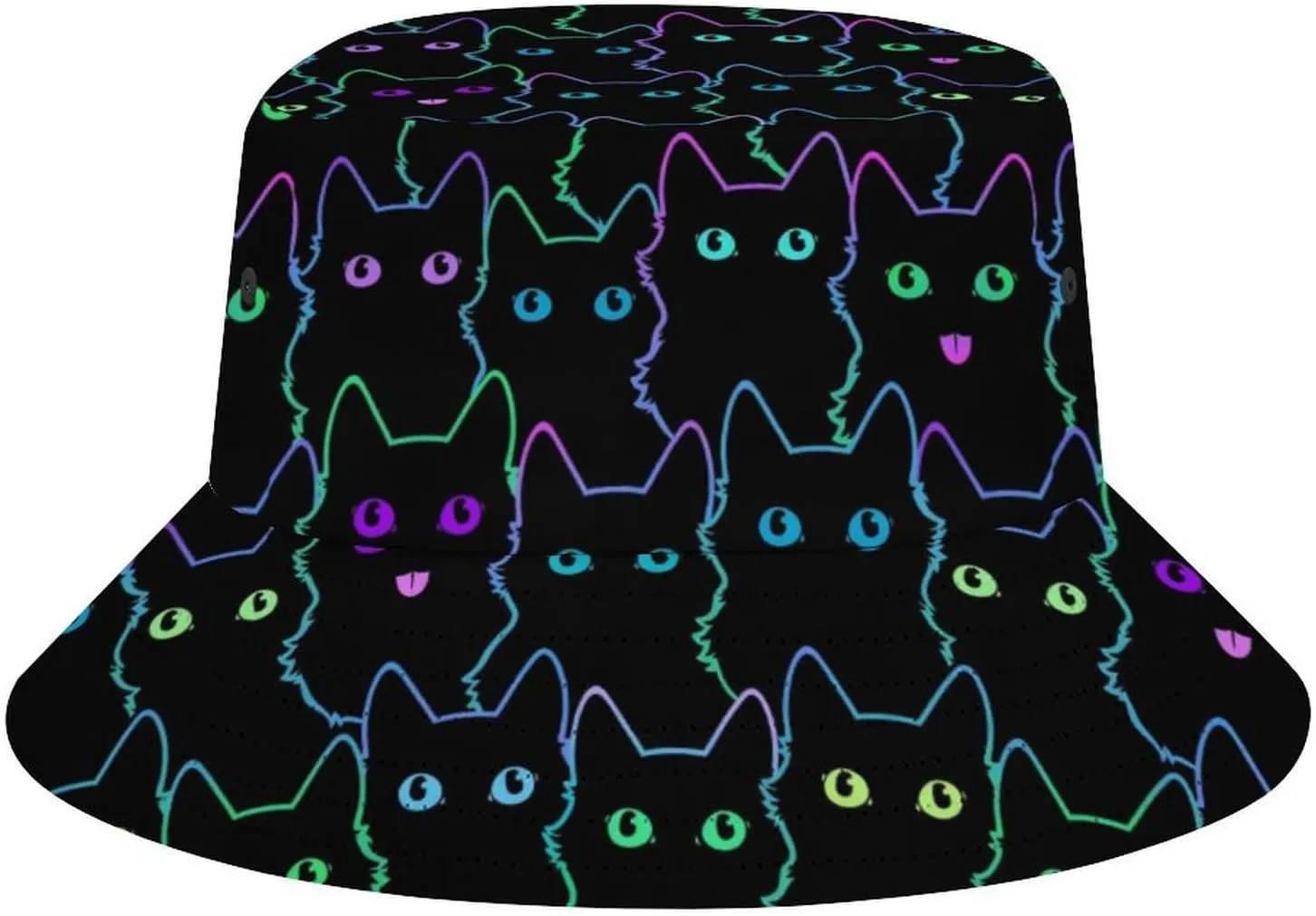 Colorful Owl Head Bucket Hat for Men Women Packable Fisherman Hat Sun Cap Outdoor Travel Beach Caps