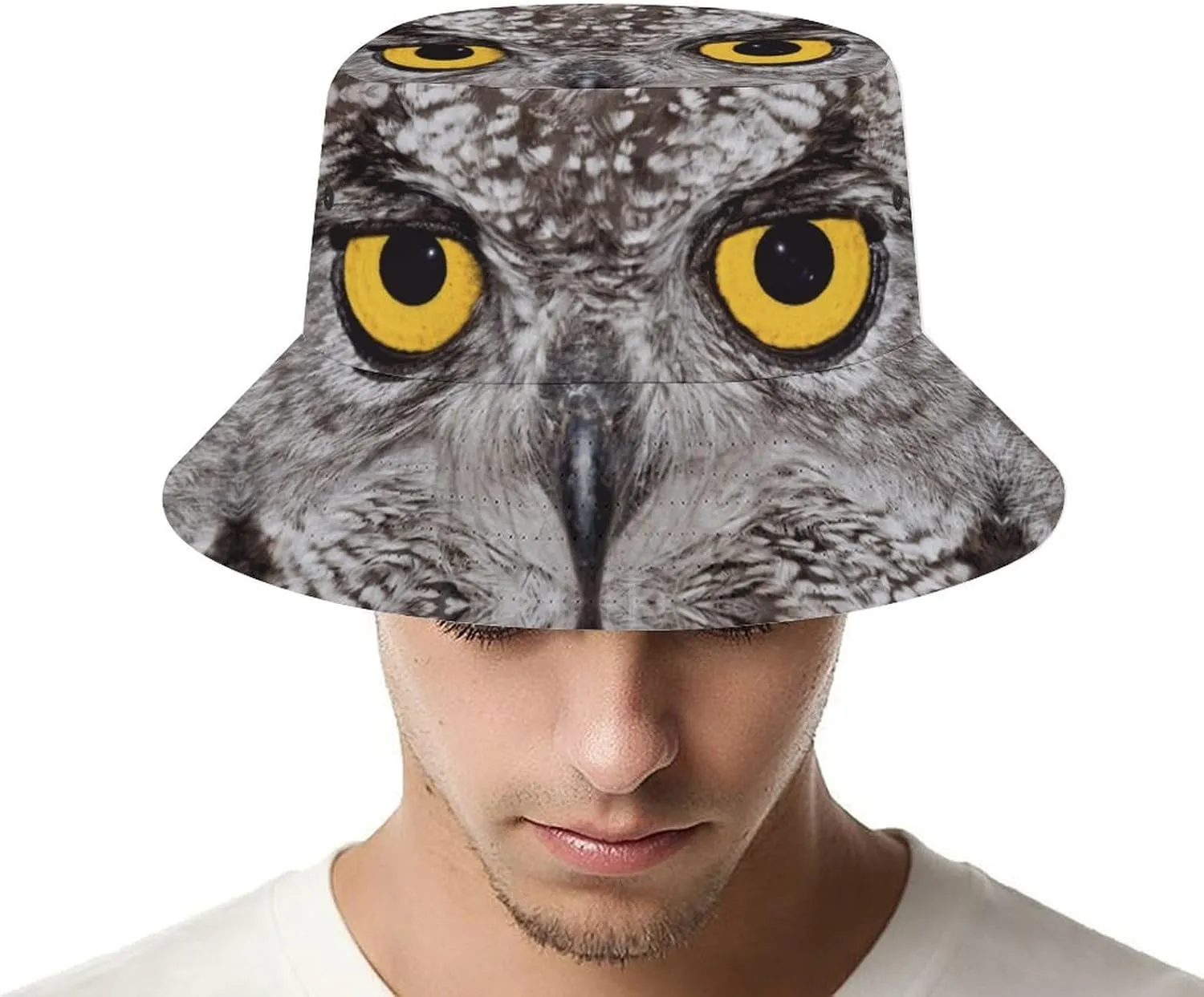 Colorful Owl Head Bucket Hat for Men Women Packable Fisherman Hat Sun Cap Outdoor Travel Beach Caps